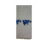 Acanthus Wave Stole Pashmina & Scarves Navy 