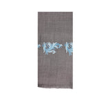 Acanthus Wave Stole Pashmina & Scarves Pale Blue 