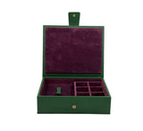Divided Cufflink and Trinket Box Jewellery & Cufflink Boxes Moss Green 