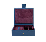 Divided Cufflink and Trinket Box Jewellery & Cufflink Boxes Royal Blue 