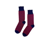 Houndstooth Socks Textiles Royal Blue / Red 