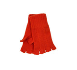 Ladies Fingerless Cashmere Gloves Textiles Orange 
