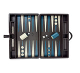 Large Backgammon Set Games Dark Brown / Teal / Ivory 