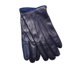 Men's Contrast Trim Touchscreen Cashmere Lined Gloves Gloves Navy 8 