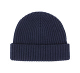 Men's Rib Beanie Hat Textiles Dark Navy 
