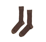 Men's Ribbed Cashmere Socks Textiles Brown 8-10 