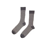 Men's Ribbed Cashmere Socks Textiles Grey 8-10 