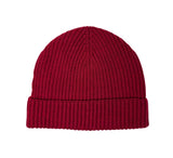 Ribbed Lambswool Hat Textiles Burgundy 