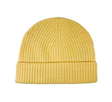 Ribbed Lambswool Hat Textiles Yellow 