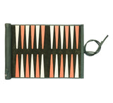 Roll Up Backgammon Games Dark Green / Orange / White 