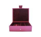 Divided Cufflink and Trinket Box Jewellery & Cufflink Boxes Fuchsia 