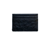 Ostrich Flat Card Case Credit Card Case Black 