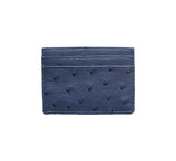 Ostrich Flat Card Case Credit Card Case Navy 