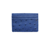 Ostrich Flat Card Case Credit Card Case Royal Blue 