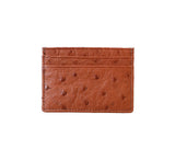 Ostrich Flat Card Case Credit Card Case Tan 