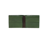 RFID Contrast Tip Short Wallet Wallets Green / Dark Brown 